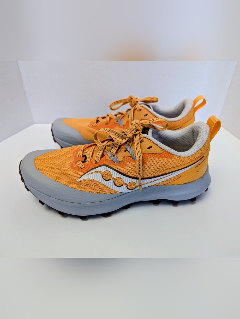 New Saucony Peregrine 14 Trail Running Shoes Flax / Clove Sz 9